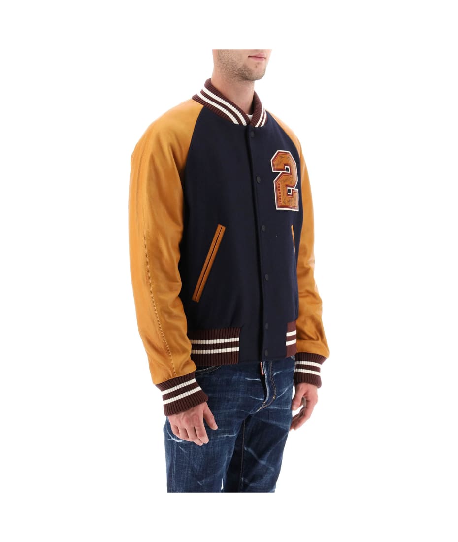 Dsquared2 Wool And Leather Varsity Jacket | italist, ALWAYS LIKE A