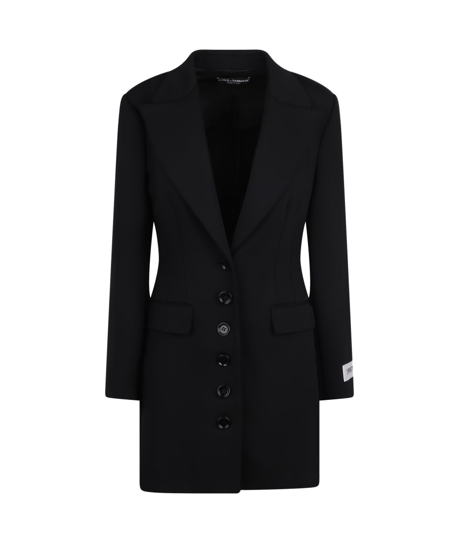 【関税＆送料込み】Dolce & Gabbana Single-Breasted Jacket Single-breasted twill Turlington tuxedo jacket in Black for