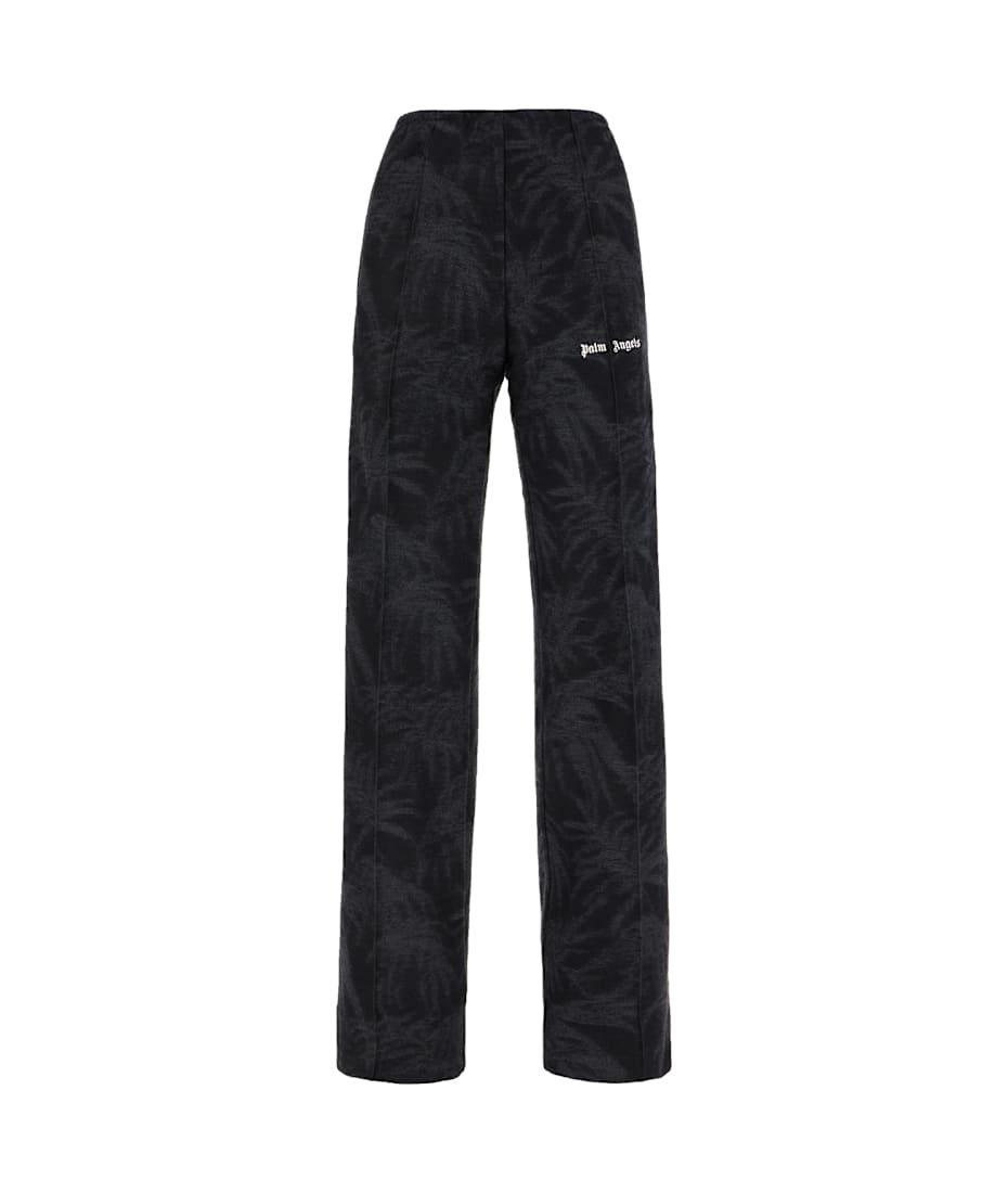 フィットネスボトムス Palm Angels Black Cotton Joggers Palm Angels logo-print Cotton Trousers | Black | FARFETCH