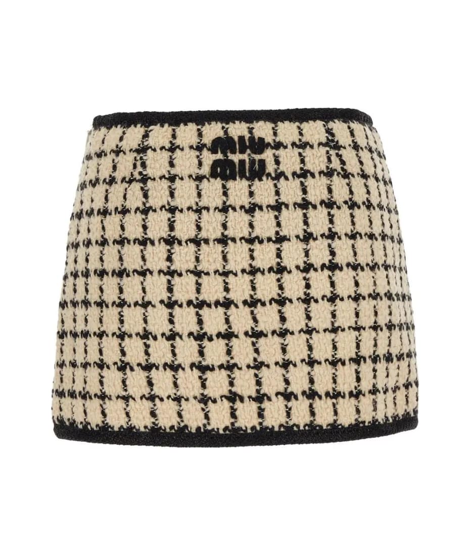 Miu Miu Embroidered Wool Blend Mini Skirt | italist, ALWAYS