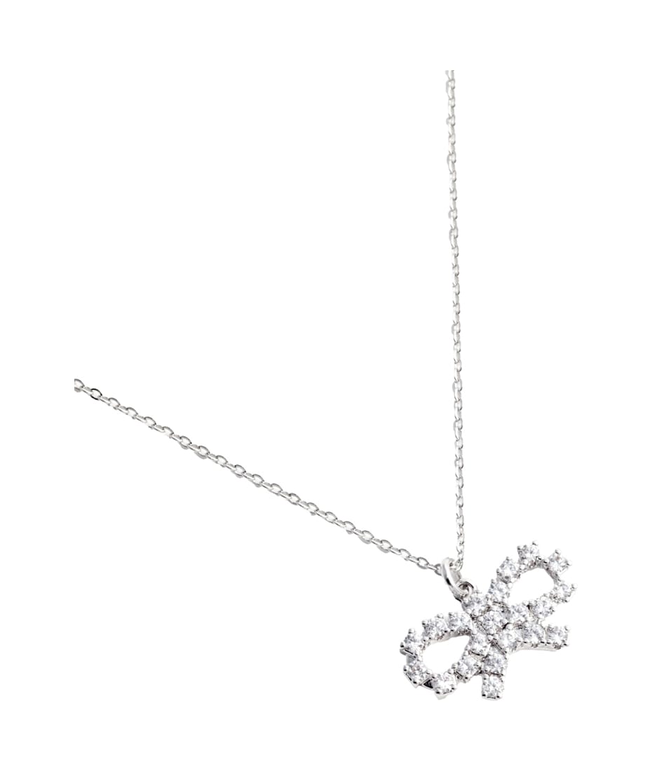 アクセサリーその他 SELF PORTRAIT Brass necklace with crystals SILVER Silver Crystal Tube Necklace – self-portrait-US