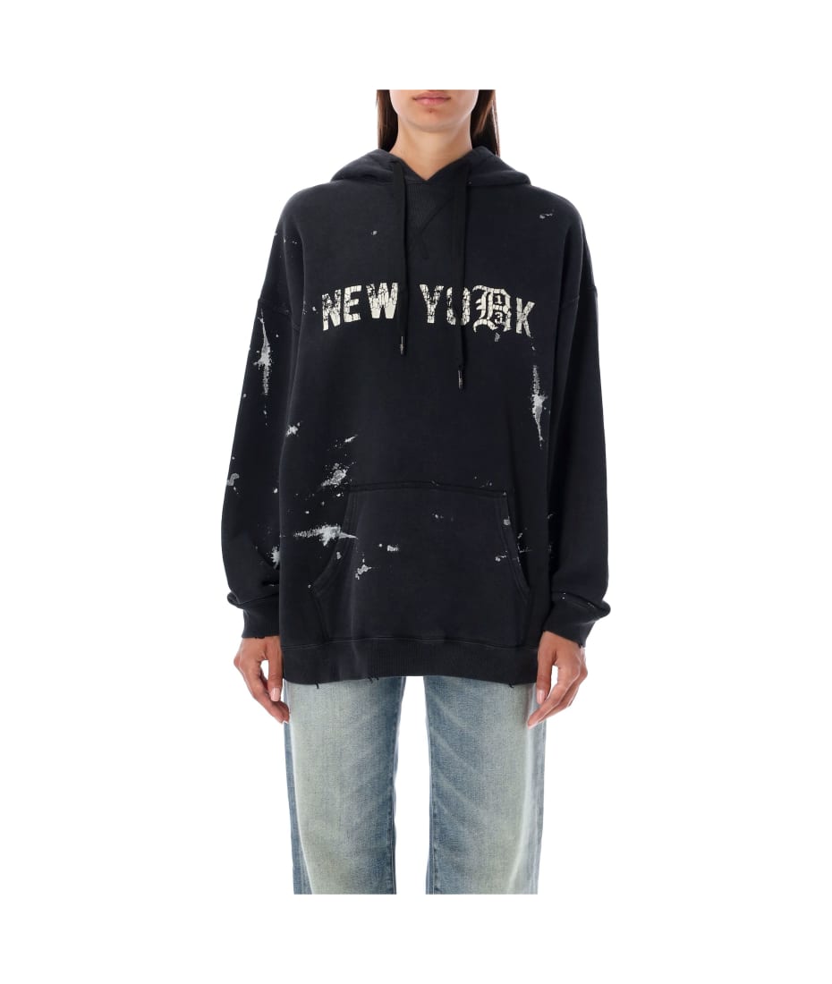 R13 Black 'New York' Hoodie