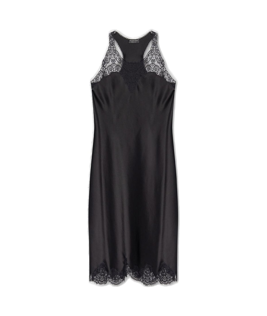 【送料&関税込】Balenciaga Embroidered Satin Dress Balenciaga Satin Strappy Midi Dress | italist