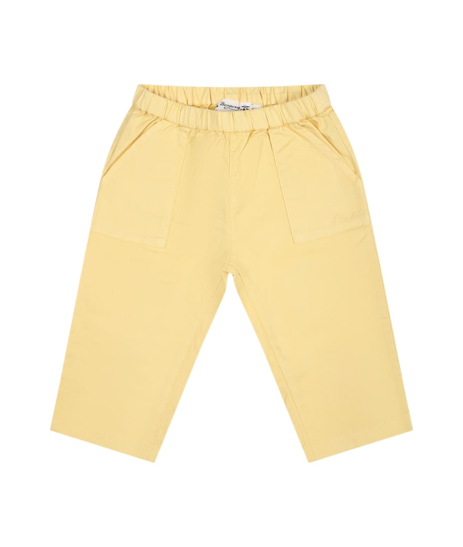 Bonpoint Yellow Trousers For Baby Boy With Logo italist, ALWAYS