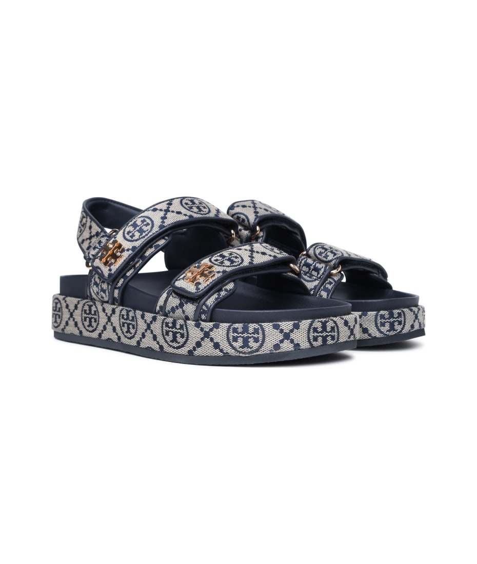 【送料&関税込】Tory Burch kira Sporty Sandals In Navy Cotto T Monogram Kira Sport Sandal: Women's Designer Sandals