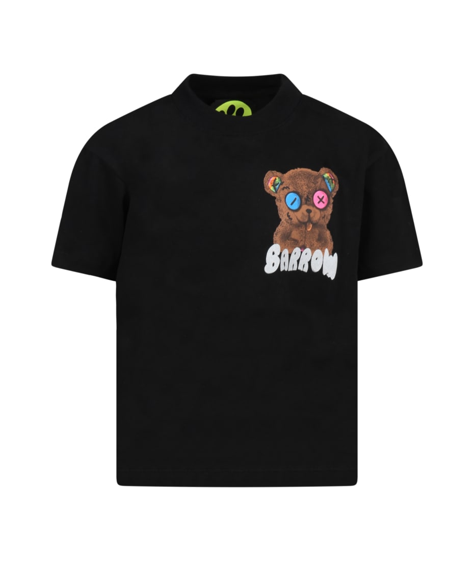 ☆★VIP価格★☆『Barrow』BarrowテディTシャツ Barrow Black T-shirt For Kids With Bear | italist