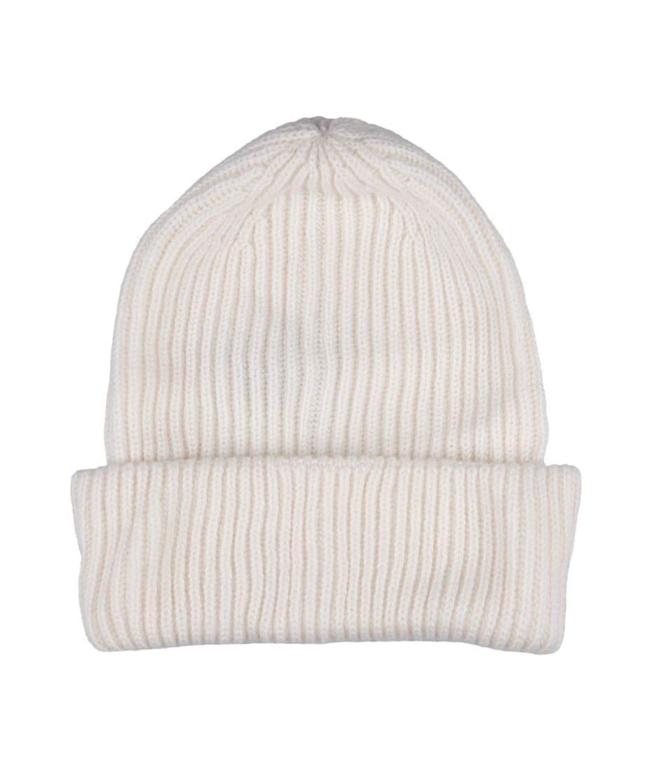 Fedeli White Ribbed Cashmere Beanie | italist