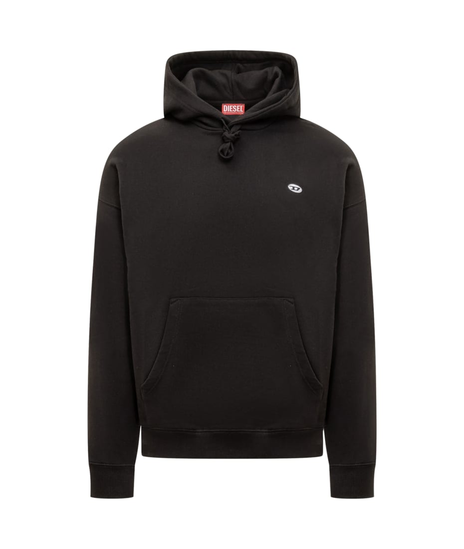 【送料&関税込】s-rob-hood-doval-pj Hoodie Diesel S-ROB-HOOD-DOVAL-PJ Man: Hoodie with oval D patch | Diesel