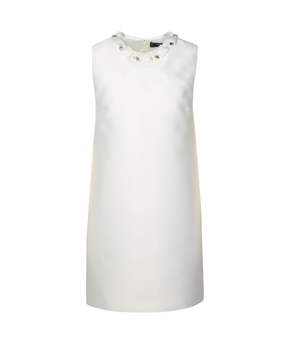 【送料&関税込】Versace White Silk Blend Dress Versace White Silk Blend Dress | italist