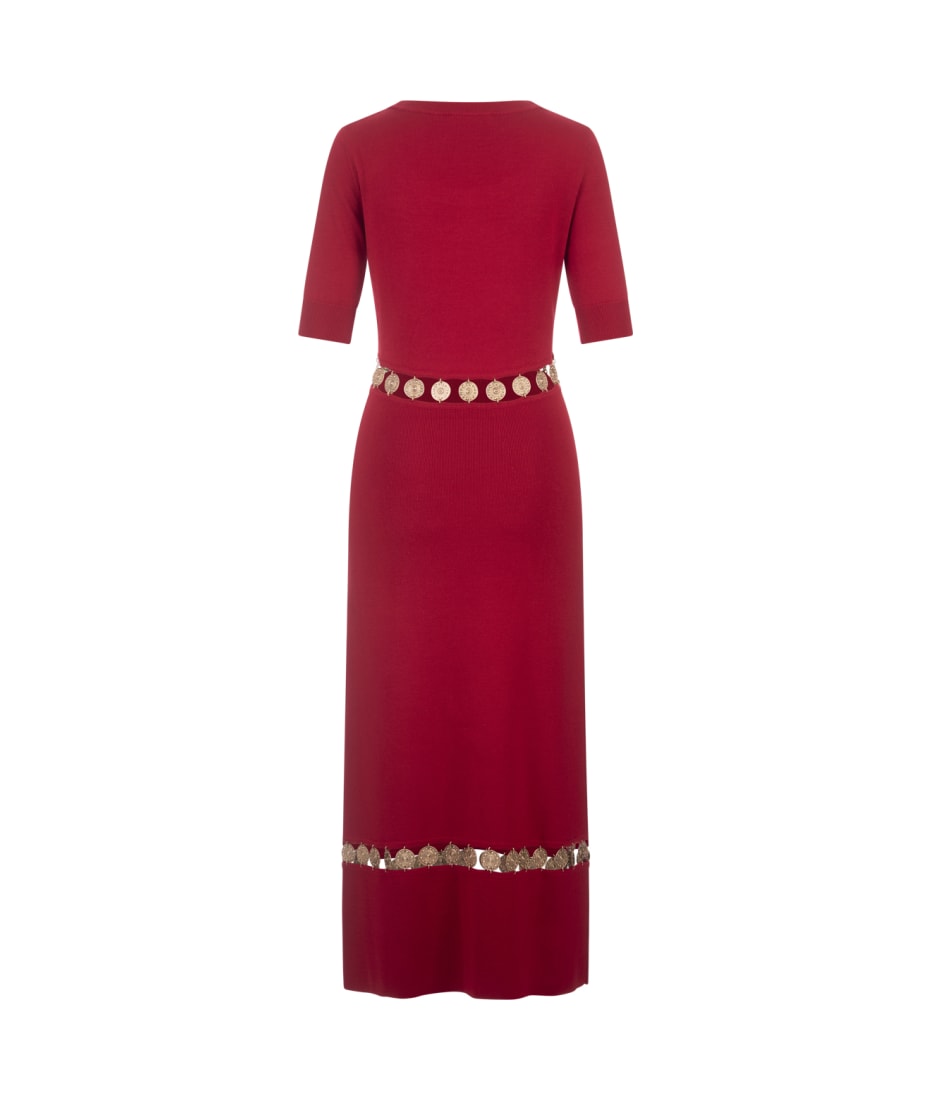 Paco Rabanne Red Knitted Long Dress With Medals | italist, ALWAYS LIKE A  SALE