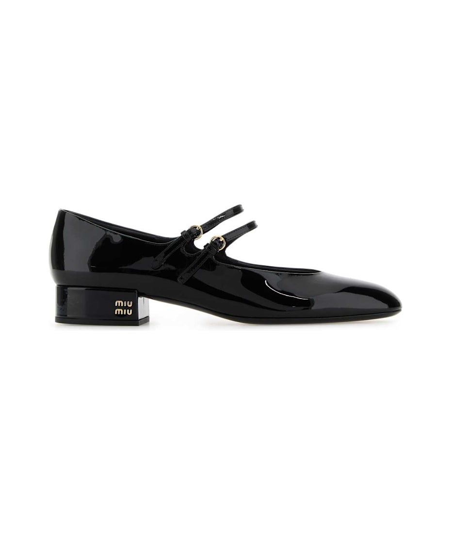パンプス MiuMiu SS25 Black leather pumps (5I435EFA03506E F0967) Miu Miu Black Leather Pumps | italist