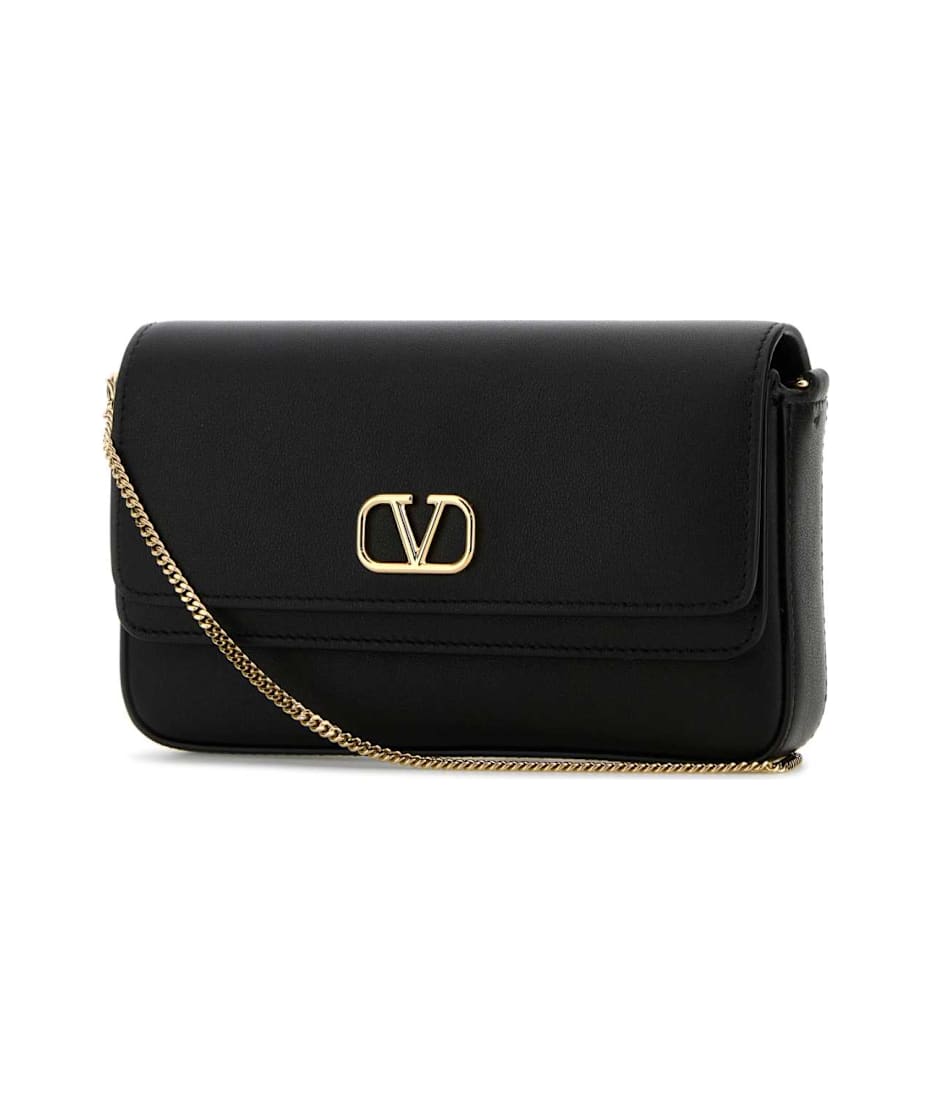 【関税&送料込】Valentino Garavani Black Leather Vlogo Signa Valentino Garavani VLogo Signature Leather Loafers | Black