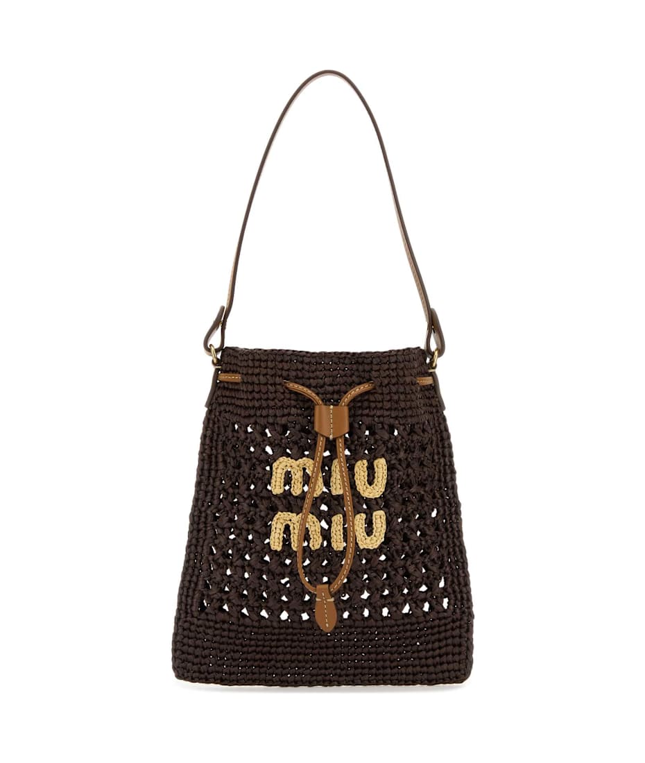 ショルダーバッグ・ポシェット Miu Miu Brown Raffia Shoulder Bag Miu Miu Brown Raffia Shoulder Bag | italist