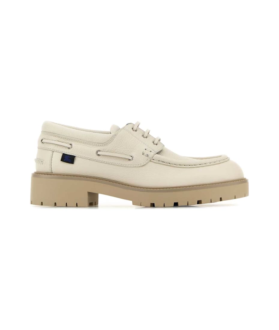 【関税&送料込】Burberry Beige Leather Raft Loafers Burberry Beige Leather Raft Loafers | italist