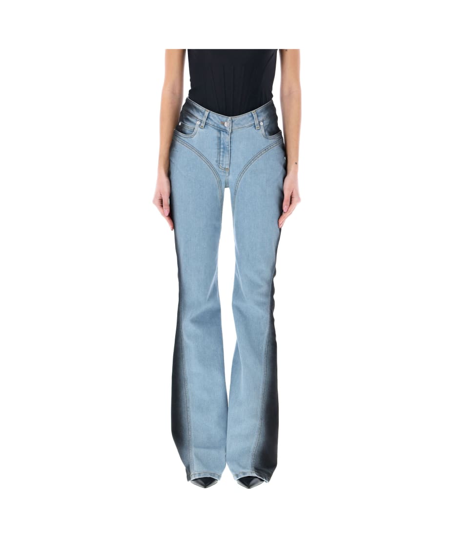 Mugler Gradient Effect Spiral Jeans | italist