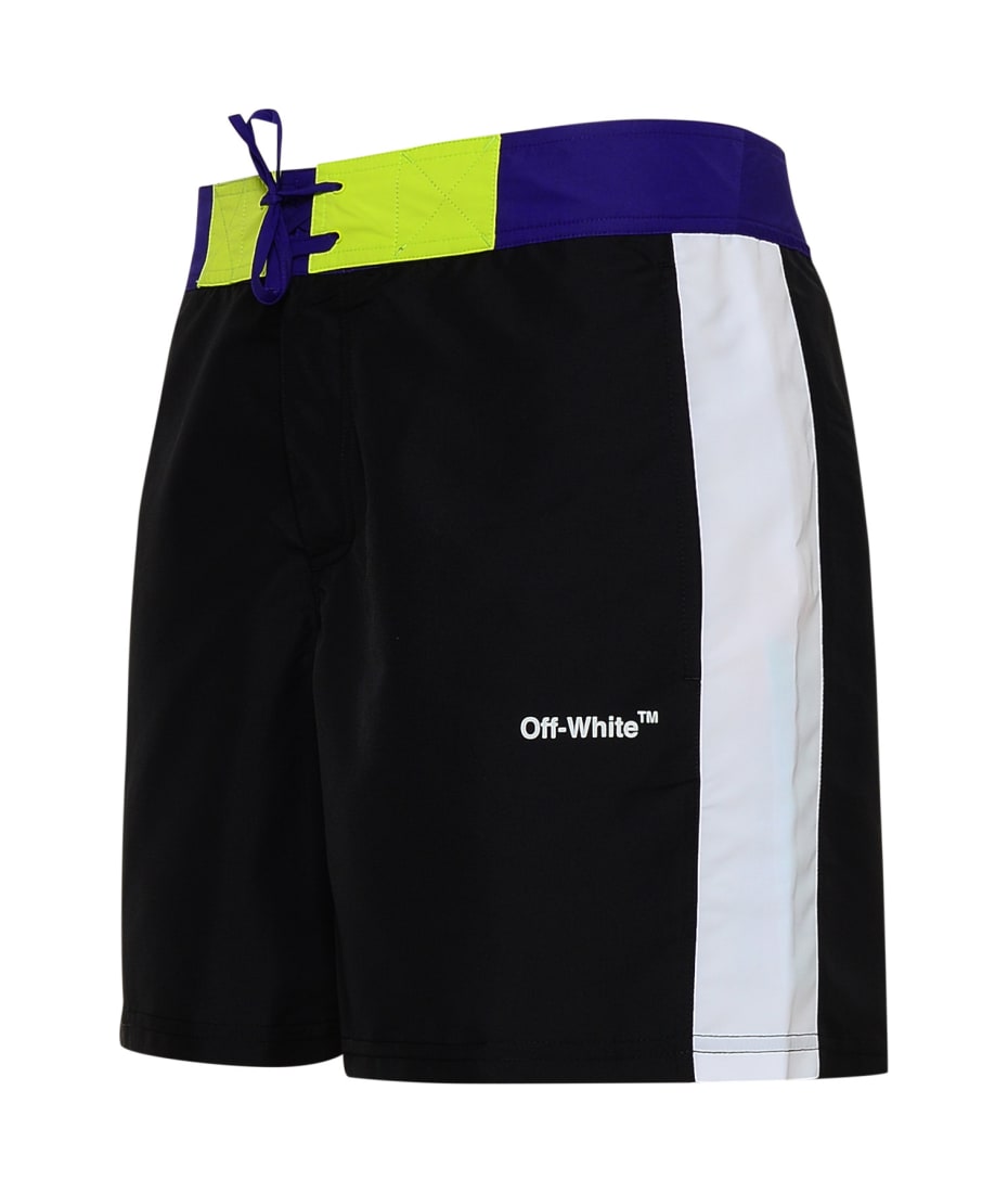 Off-White Black Nylon Swimming Shorts | italist