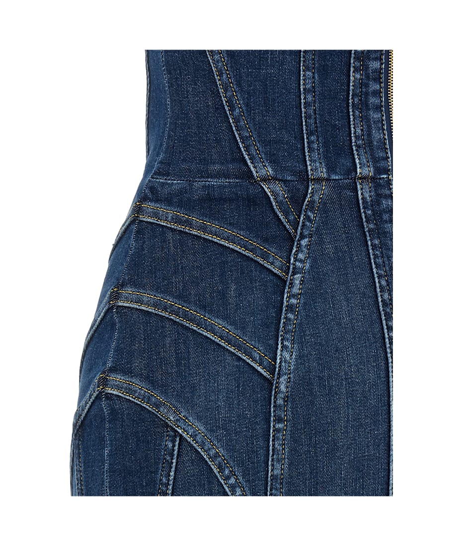 Elisabetta Franchi Denim Corset Dress | italist