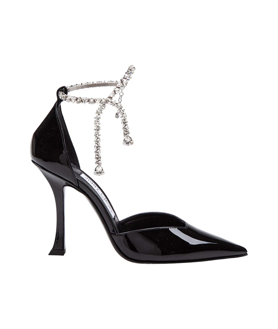 ◆正規品・新品◆Jimmy Choo Stevie 100 Patent Leather Sandal Stevie 100 | Black Patent Leather Pumps | JIMMY CHOO