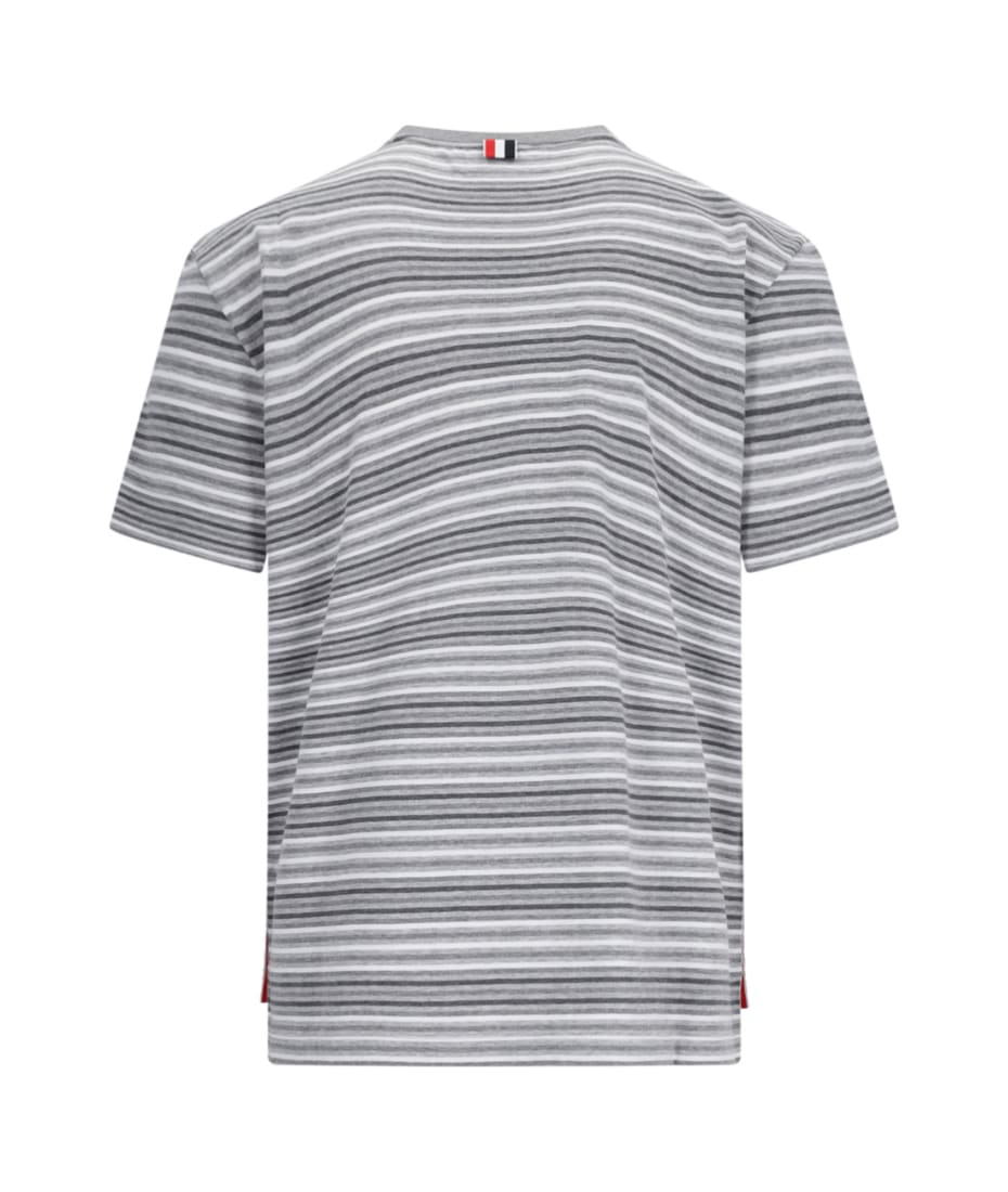 【送料&関税込】Thom Browne Striped Cotton T-shirt Striped oversized cotton T-shirt in multicoloured - Thom