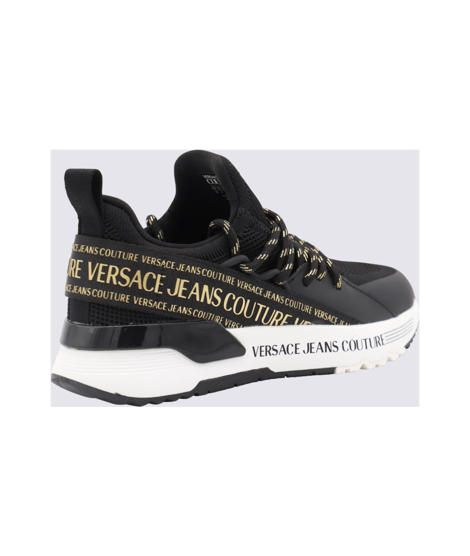 Versace Jeans Couture Black And Gold Sneakers | italist