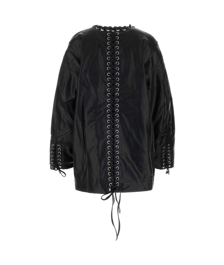 Rotate by Birger Christensen Open Front Leather Jacket