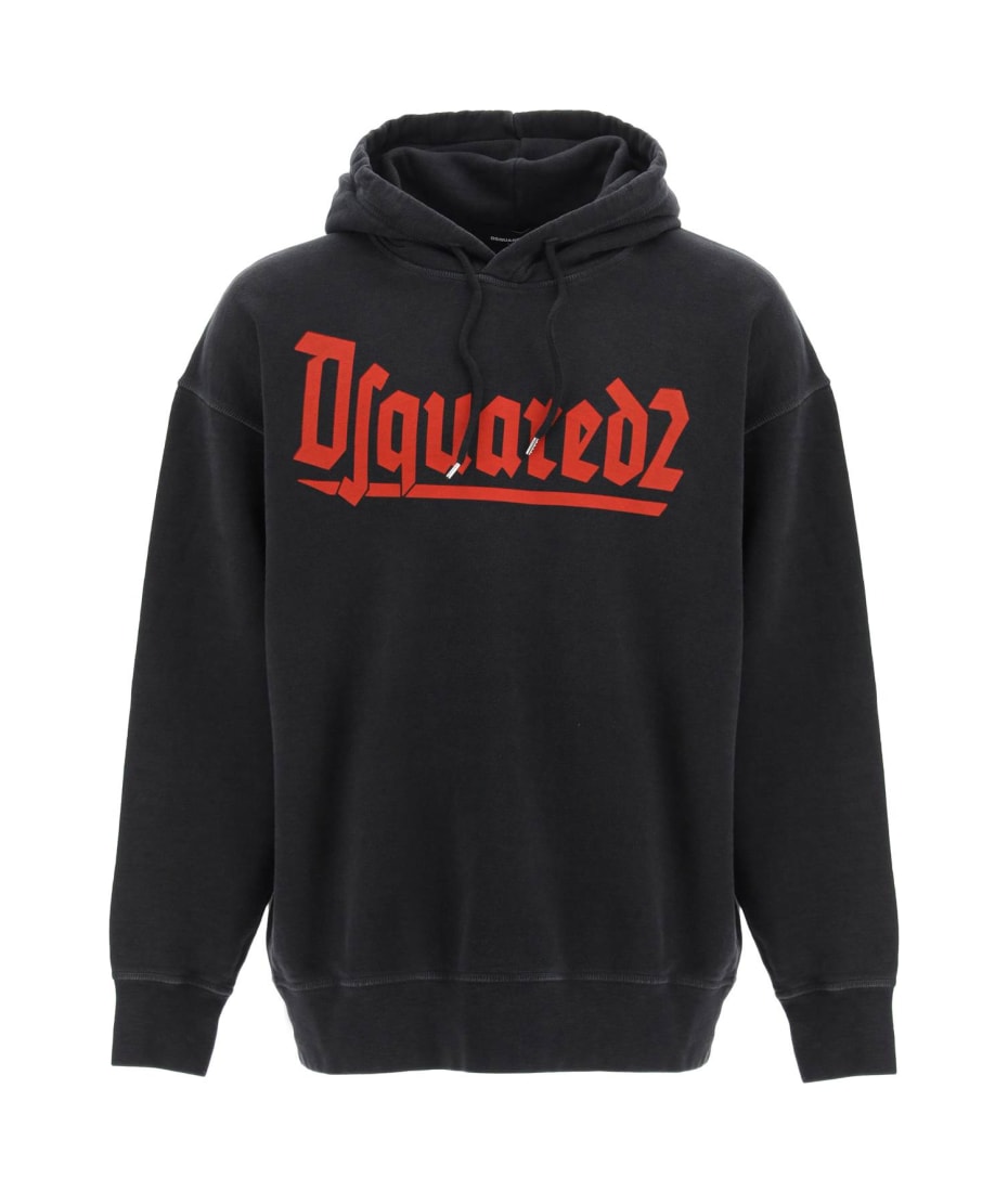 【関税&送料込】Dsquared2 Logo Print Jersey Hoodie Dsquared2 Logo Print Hoodie | italist