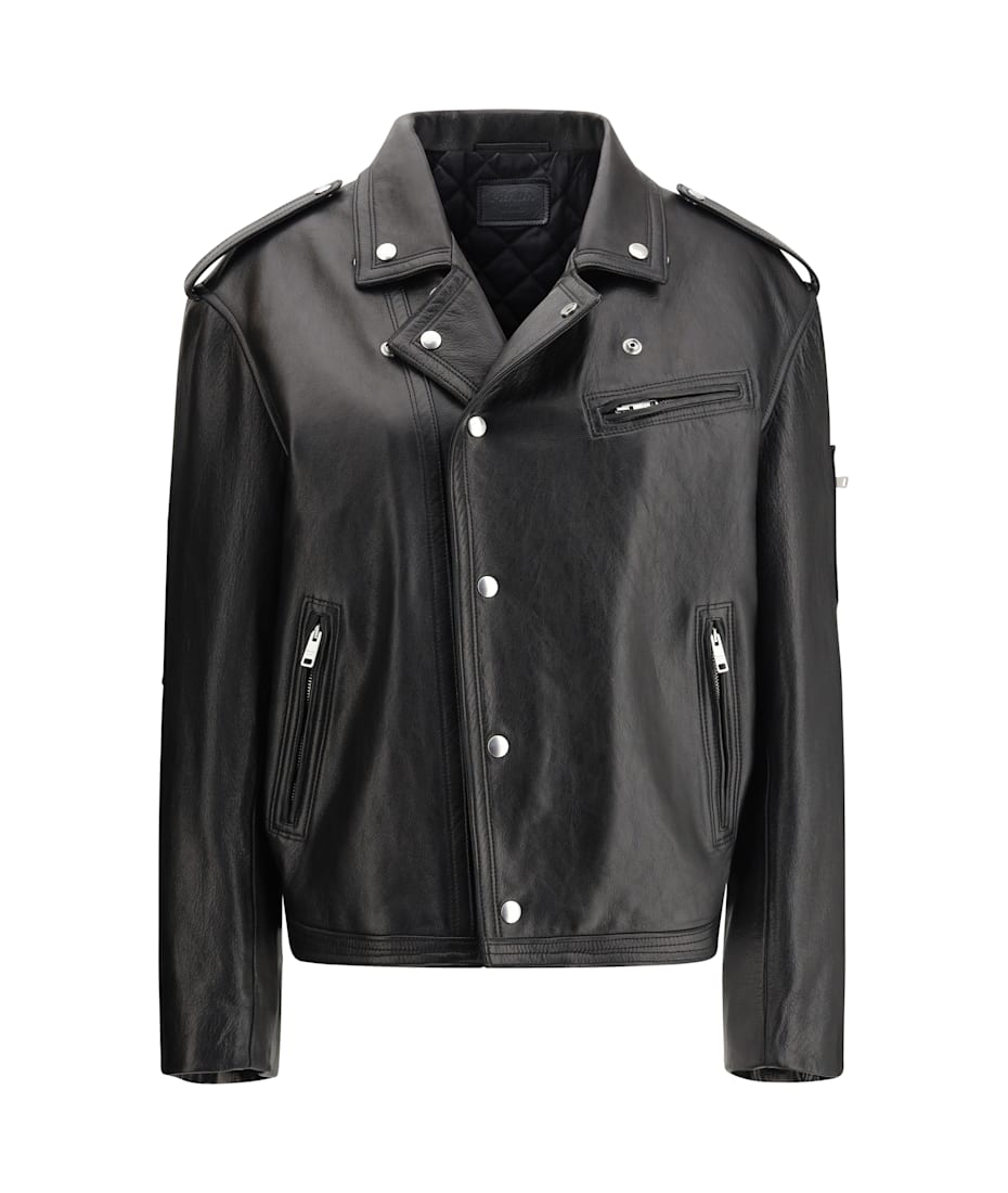 【送料&関税込】Prada Biker Leather Jacket Prada Biker Leather Jacket | italist