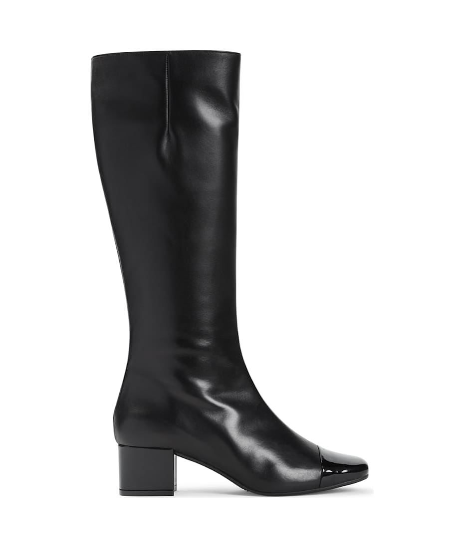 ロングブーツ CAREL FW24 MALAGA BOOT (331592 BLACK WHIT) Malaga - Black and white swan leather boots | Carel Paris