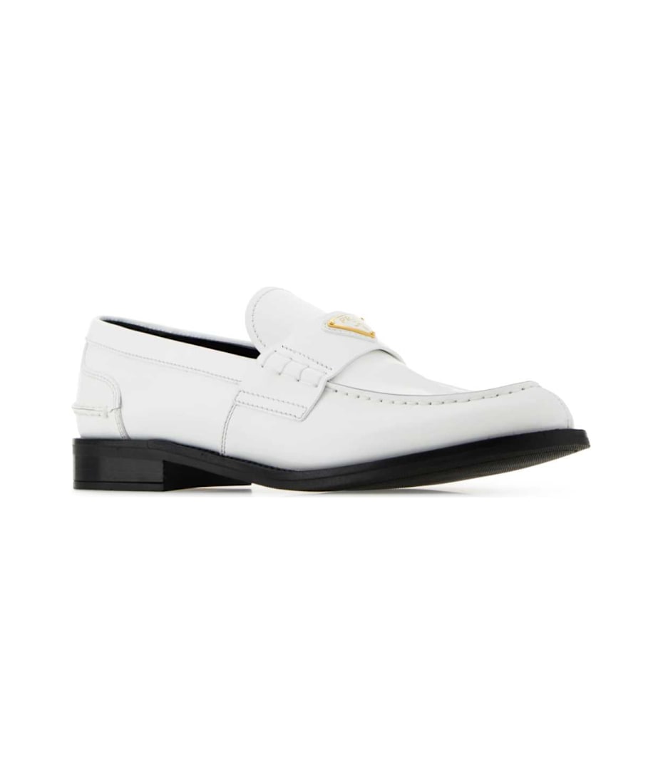 【関税&送料込】Prada White Leather Loafers Prada White Leather Loafers | italist