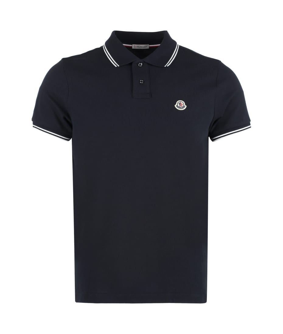 moncler logo patch polo