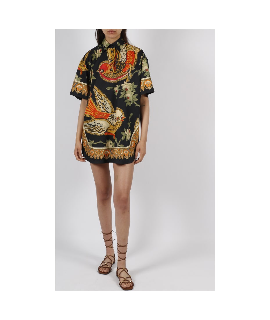 ワンピース Etro Mini Dress Etro Crêpe de Chine Bird-Print Mini-Dress | Liberty