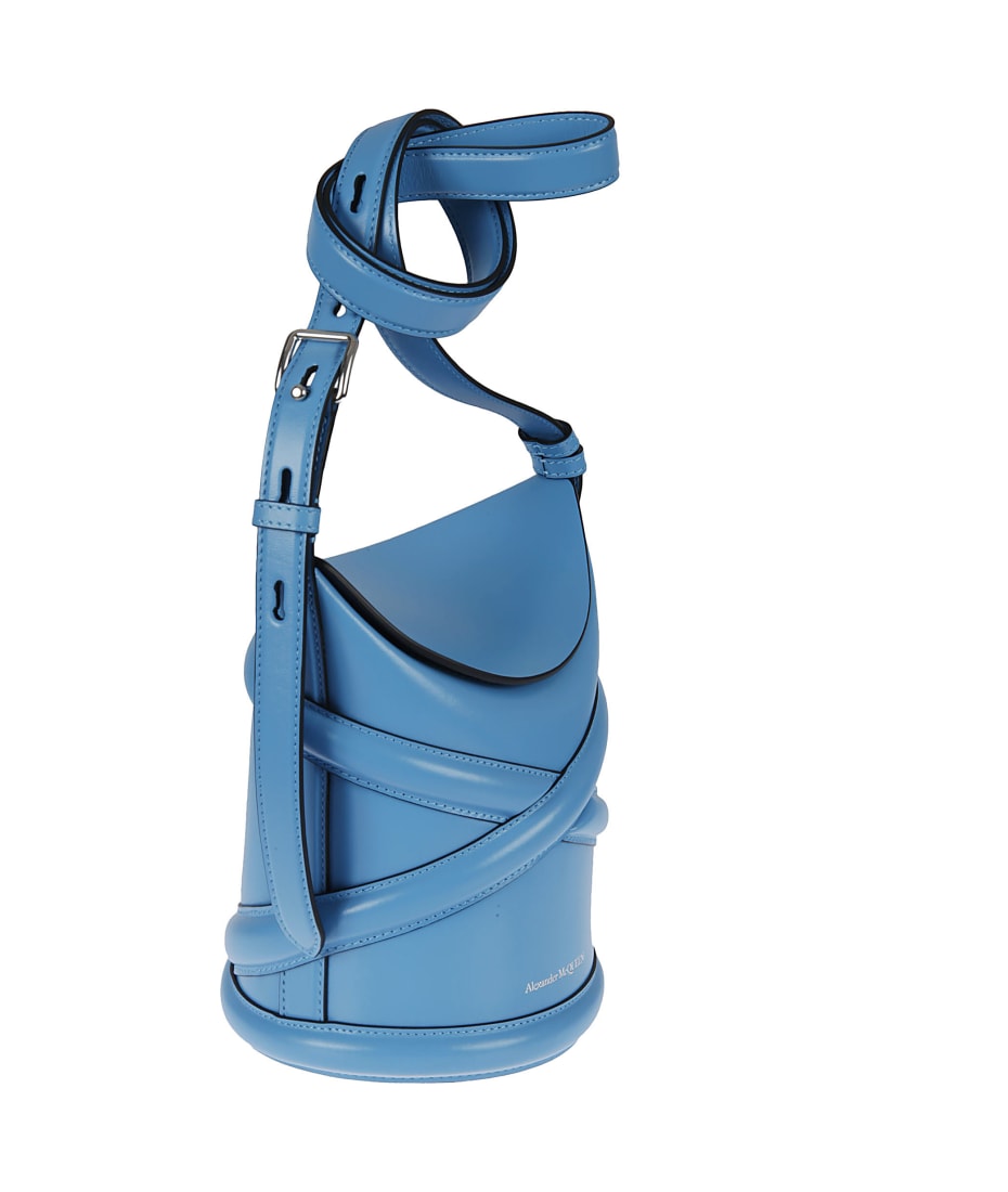 Alexander McQueen The Curve Mini Bucket Bag Cerulean