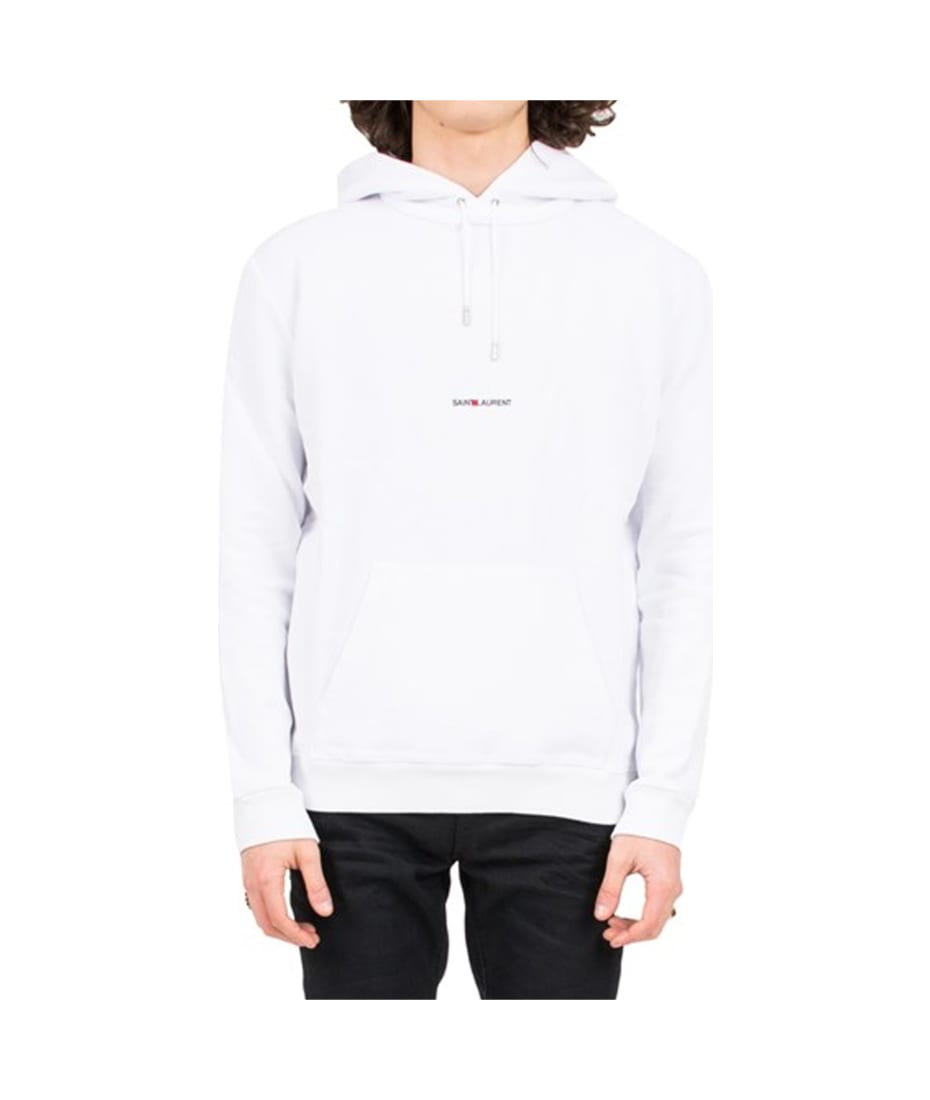 【送料&関税込】Saint Laurent White Cotton Sweatshirt Saint Laurent White Cotton Sweatshirt | italist