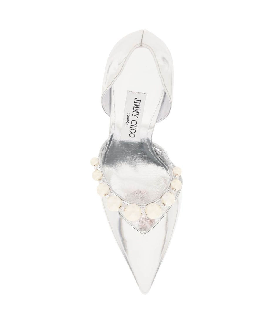 Jimmy Choo Pumps Aurelie 85 With Pearls - SILVER WHITE (Silver)