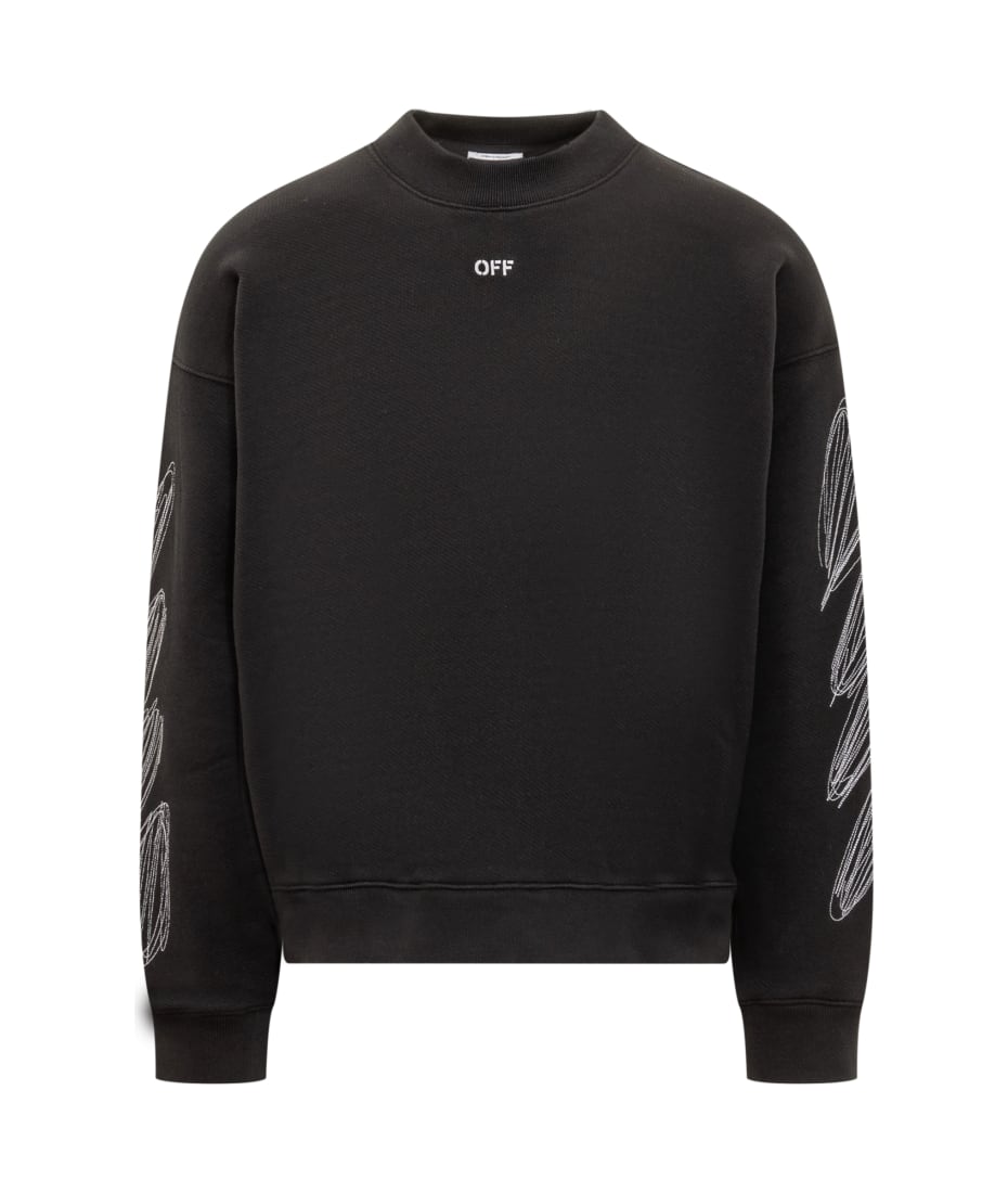 その他 Off-White Black cotton sweatshirt (OWBA071F23JER001 1001) Off-White - Logo detail cotton sweatshirt black - The Corner