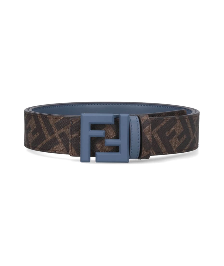 ベルト FENDI FF LEATHER AND FABRIC REVERSIBLE BELT FF Belt Leather Black | Fendi