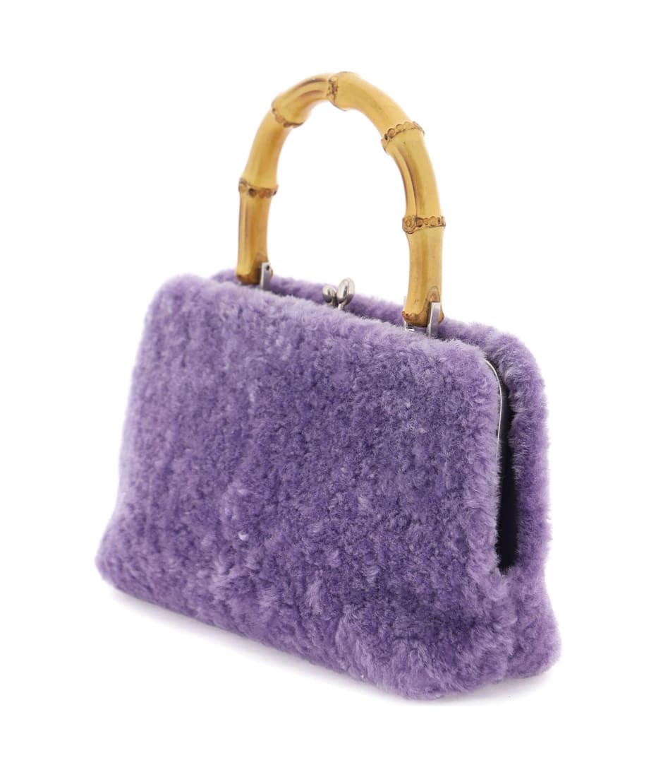 Lilac Wander Shearling Hobo Bag