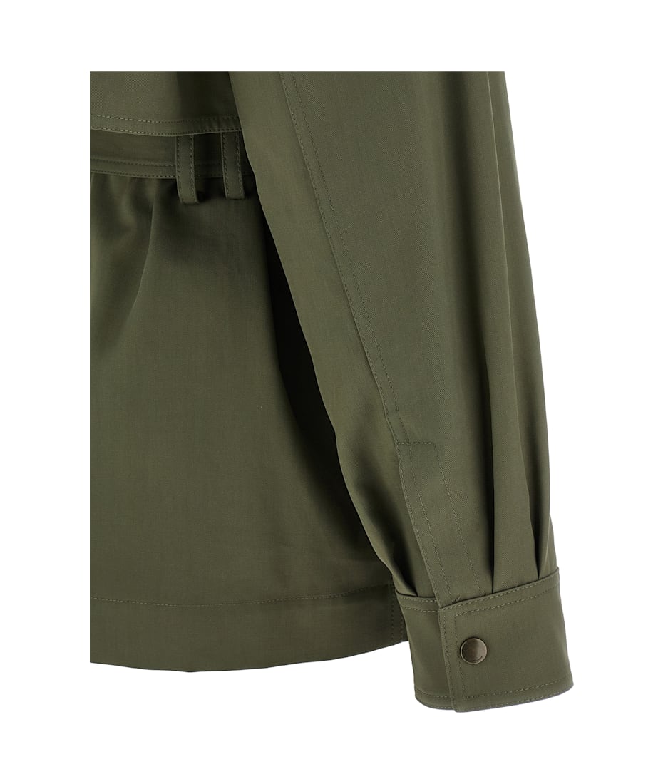 【Saint Laurent】SS25 Saharan Trench Coat Beige Oversized belted cotton-twill trench coat | SAINT