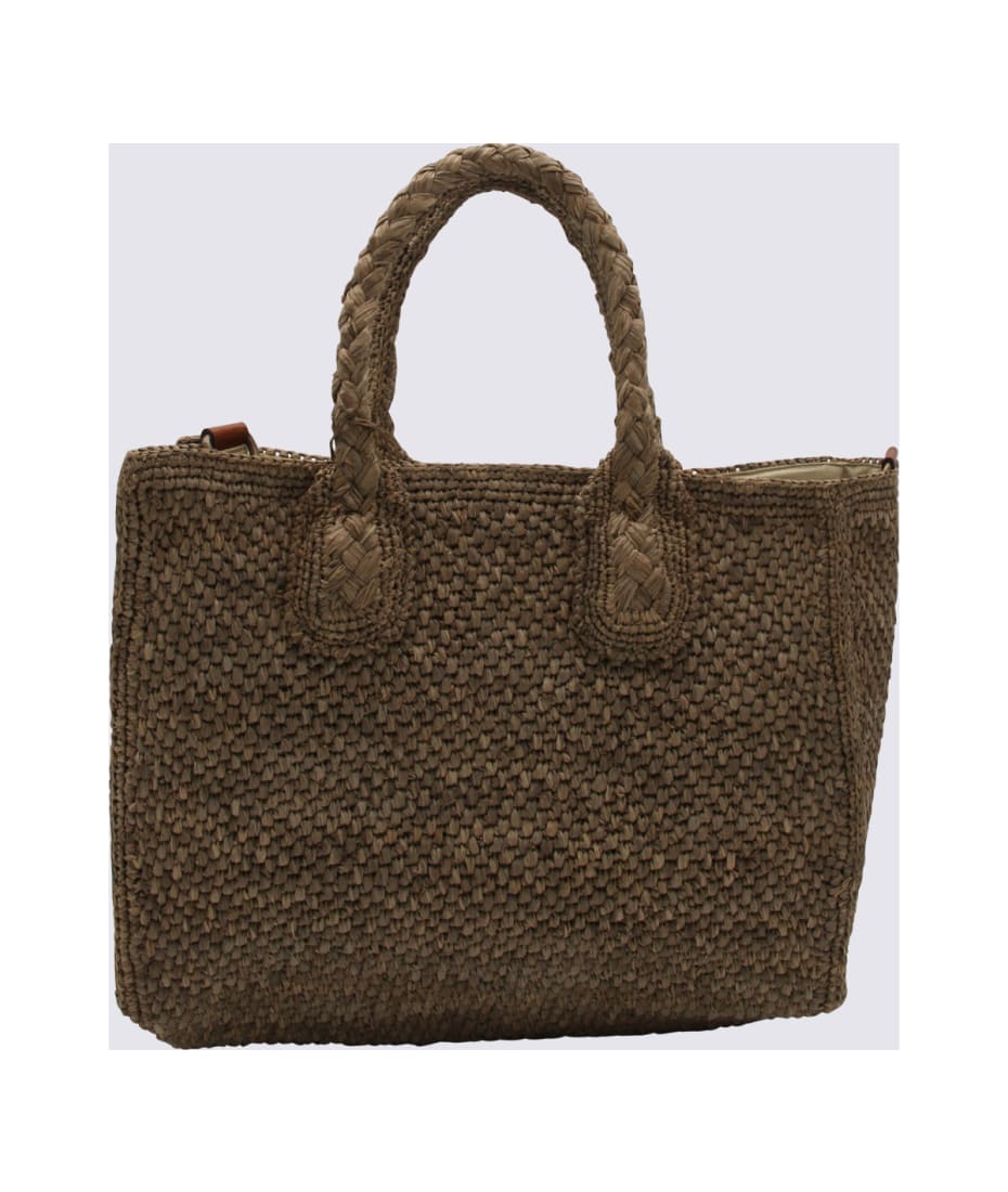 Ibeliv Dark Brown Raffia Rary Tote Bag | italist