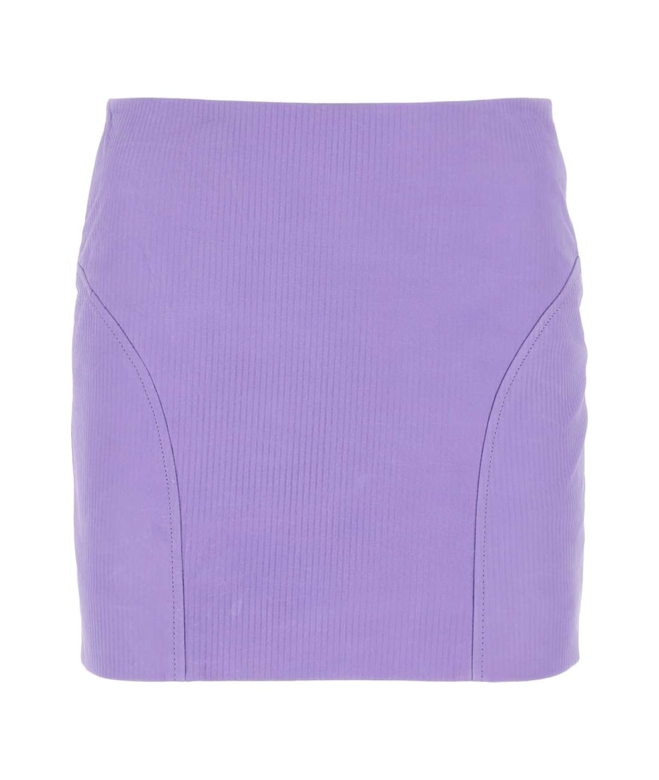 Lilac leather mini skirt best sale