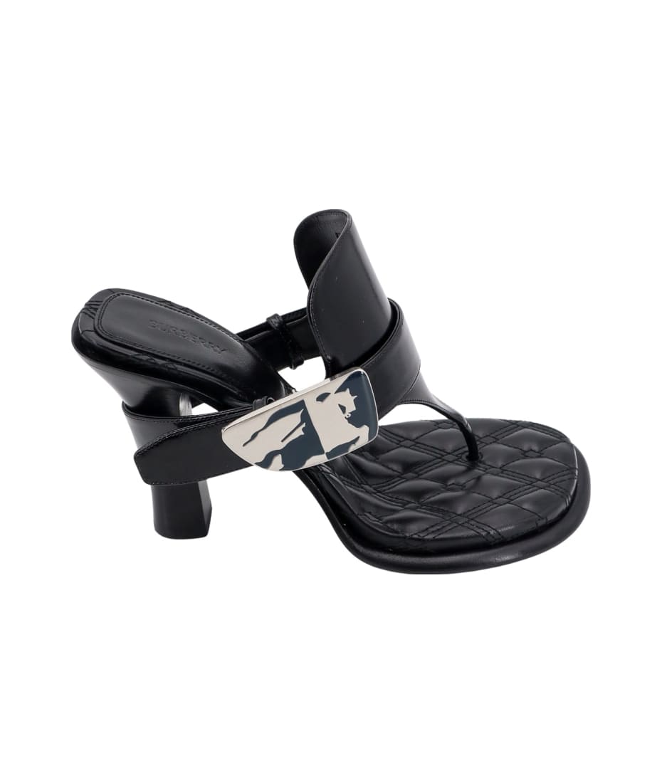 サンダル・ミュール Burberry Black Leather Bay Thong Mules Burberry Black Leather Bay Thong Mules | italist
