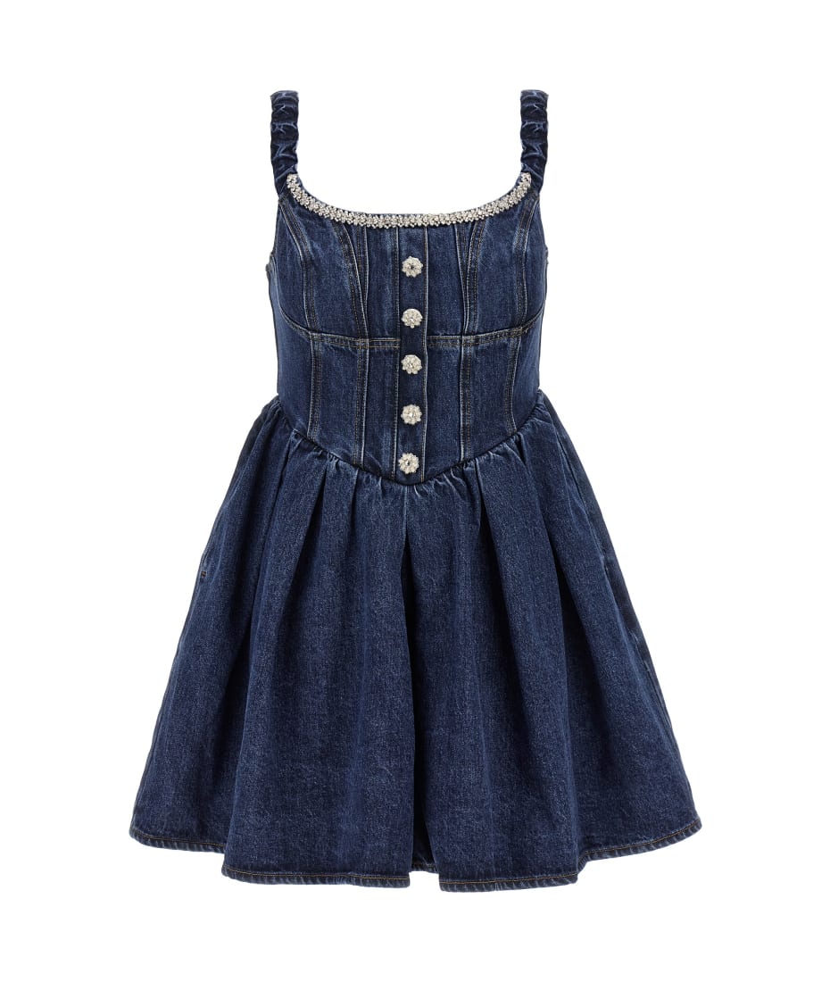 self-portrait 'denim Off Shoulder Mini' Dress | italist