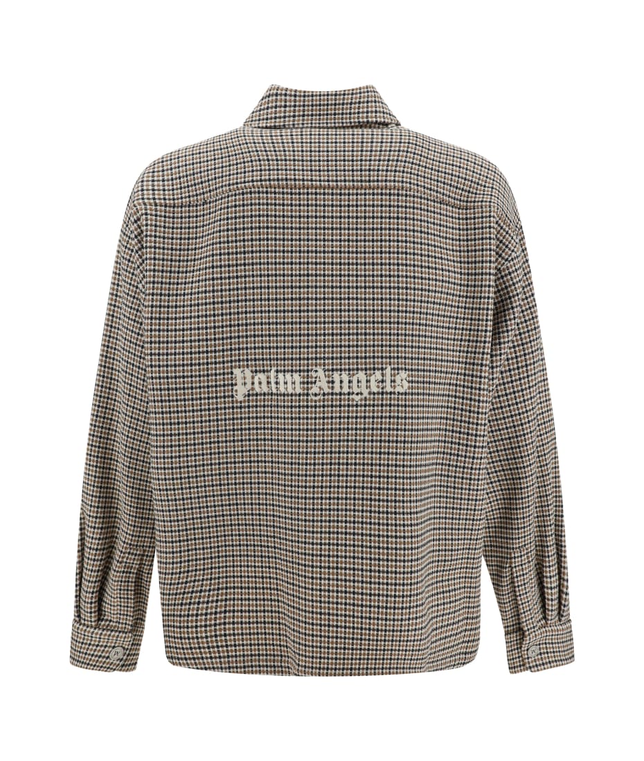 Palm Angels Check Back Logo Overshirt | italist