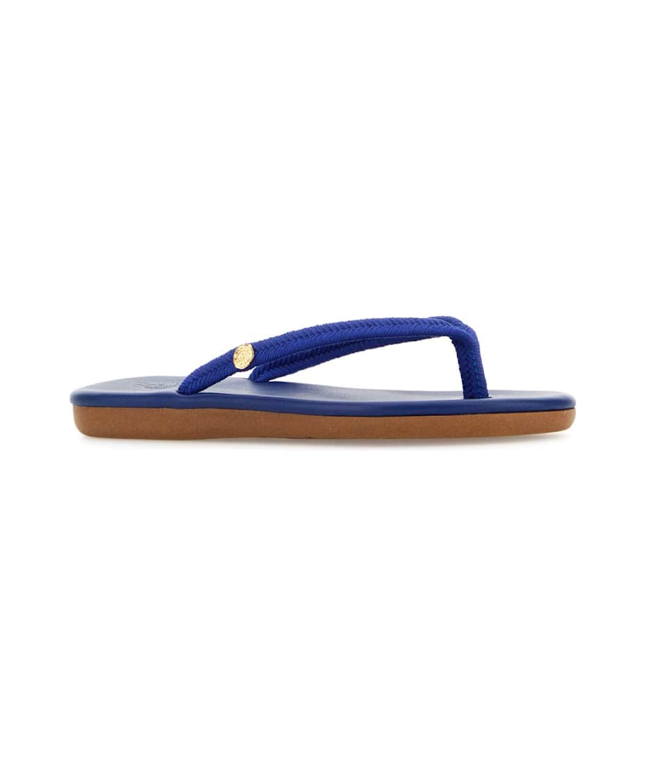 サンダル・ミュール ANCIENT GREEK SANDALS Blue fabric Saionara thong slippers Ancient Greek Sandals Blue Fabric Saionara Thong Slippers