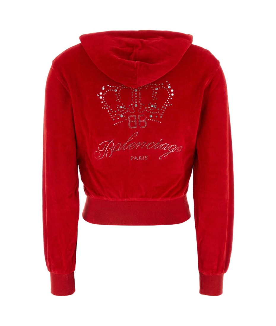 Red velour sweatshirt online