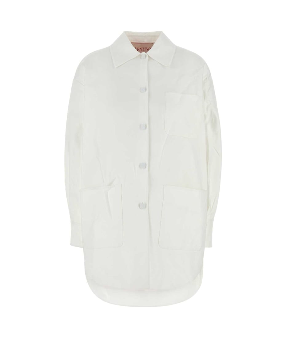 ジャケット VALENTINO GARAVANI White Cotton Blend Oversize Jacket Valentino Garavani White Cotton Blend Oversize Jacket