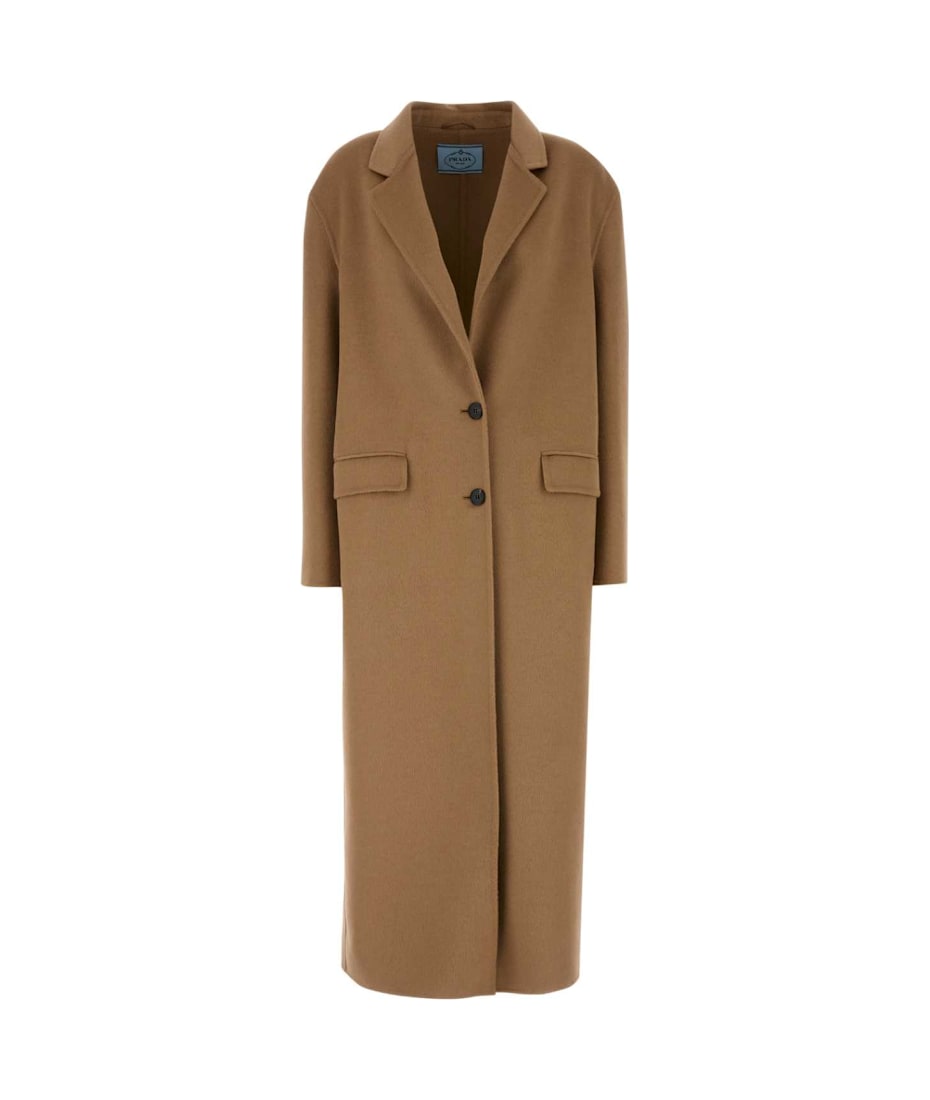 【送料&関税込】Prada Camel Wool Blend Coat Prada Camel Wool Blend Coat | italist