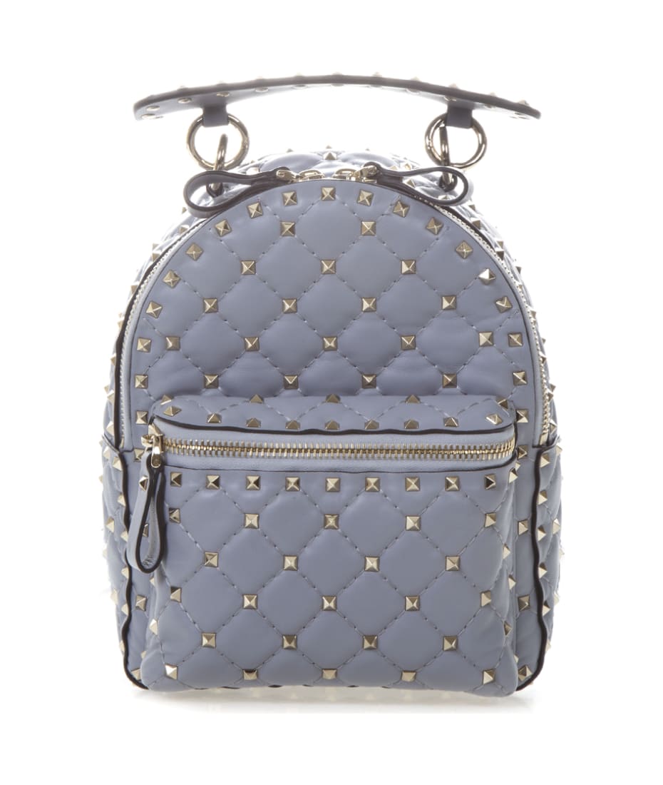 Valentino Bright Blue Smooth Leather Rockstud Mini Backpack Bag