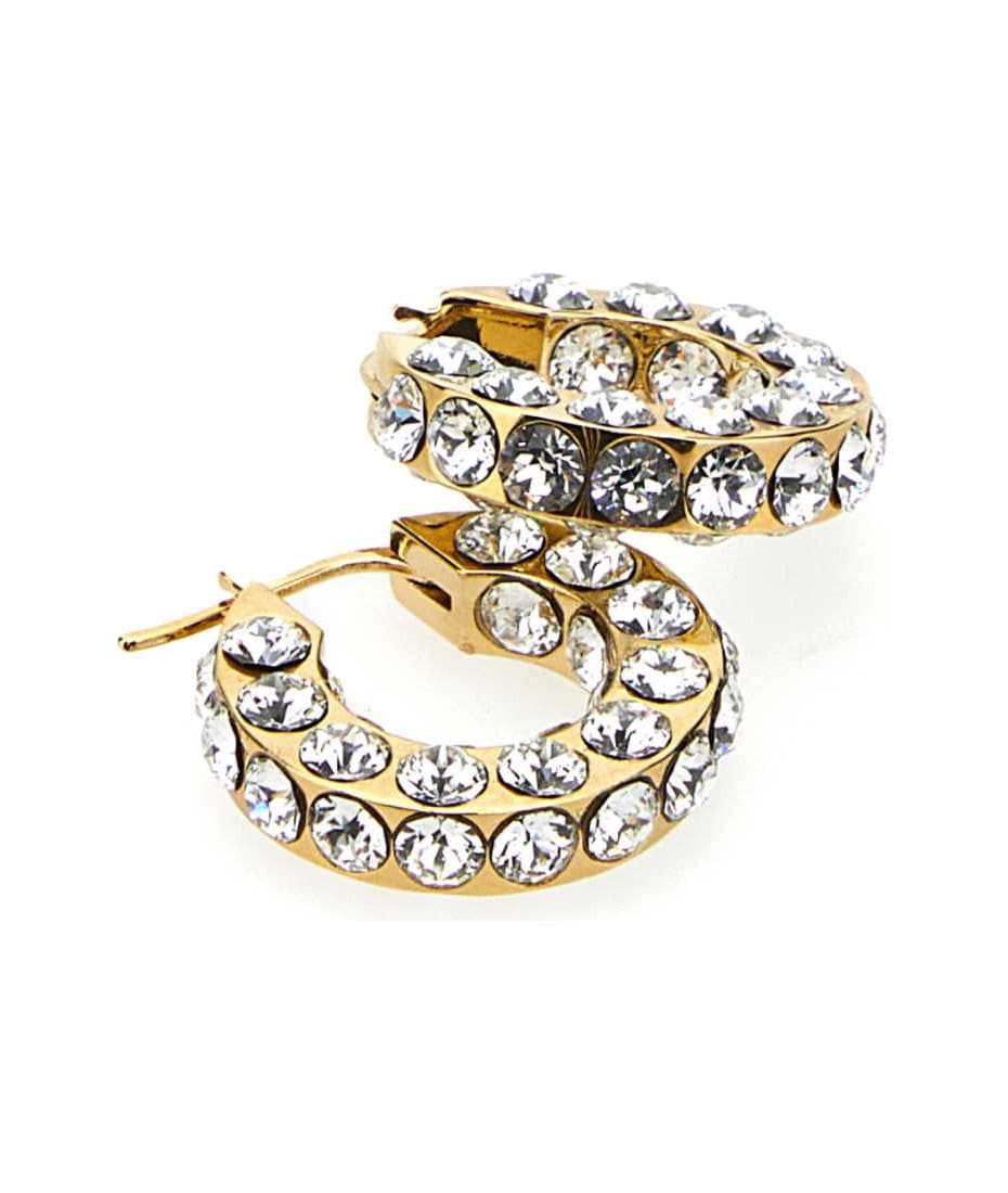 Amina Muaddi Embellished Metal Small Jaheel Earrings