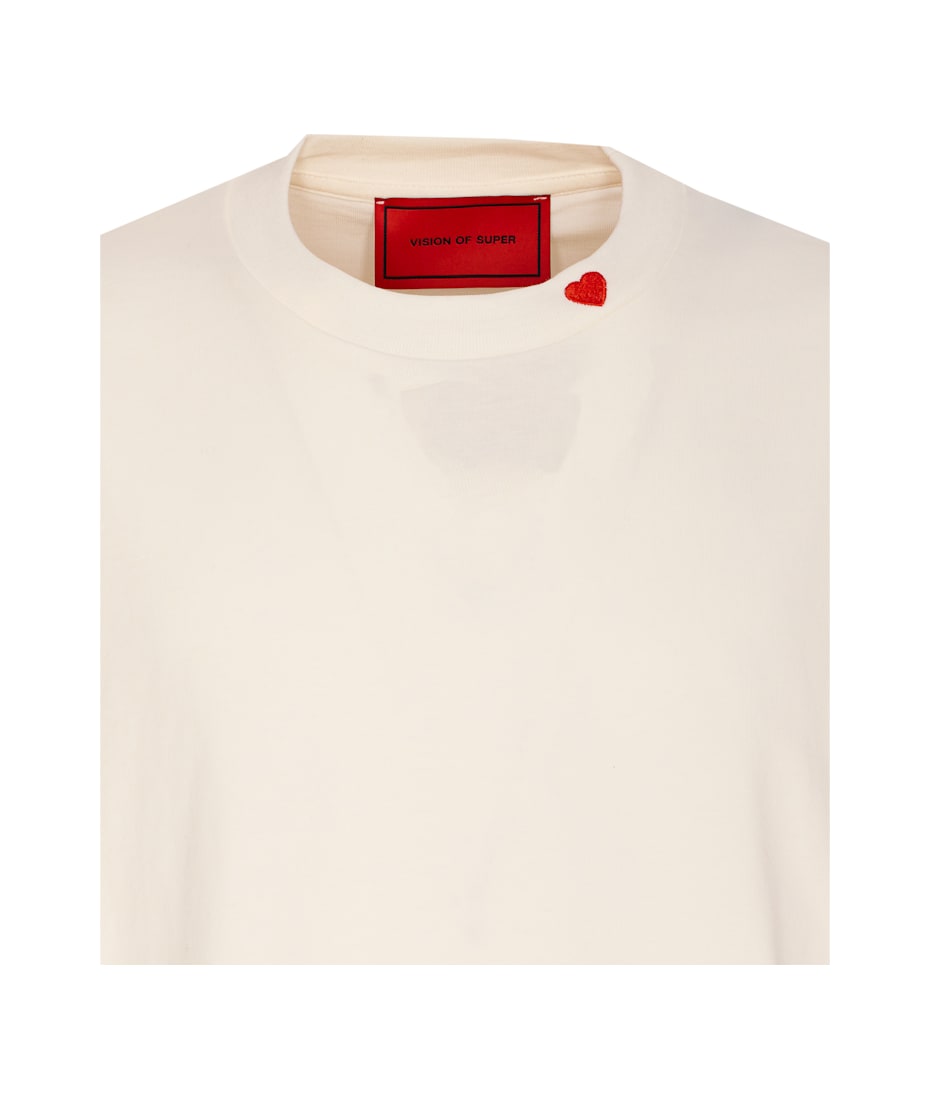 Vision of Super T-shirt With Embroidered Red Heart | italist